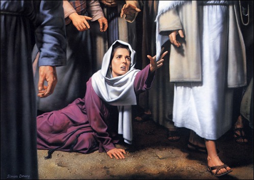 Jesus heals bleeding woman