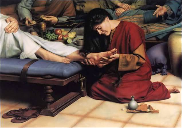 Mary washes Jesus feet