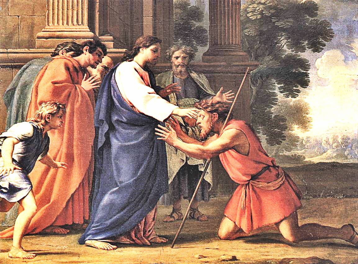 Jesus heals the blind man 