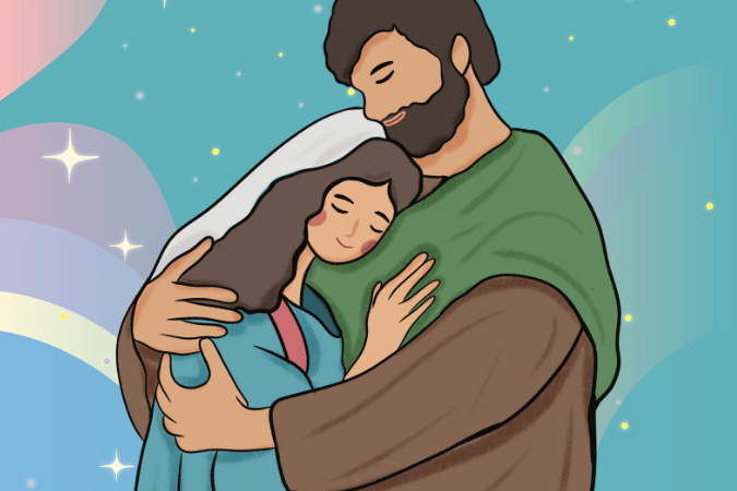 若瑟從睡夢中醒來,就照上主的天使所囑咐的辦了,娶了他的妻子